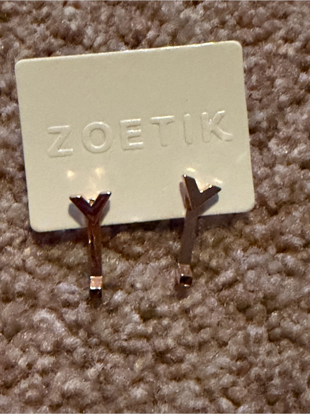 Zoetik Rose Gold V-Arrow Stud Earrings for Women